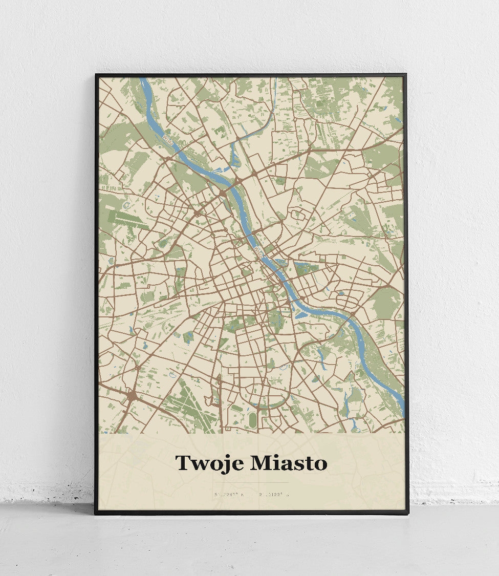 Plakat Twoje Miasto - Mapa miasta