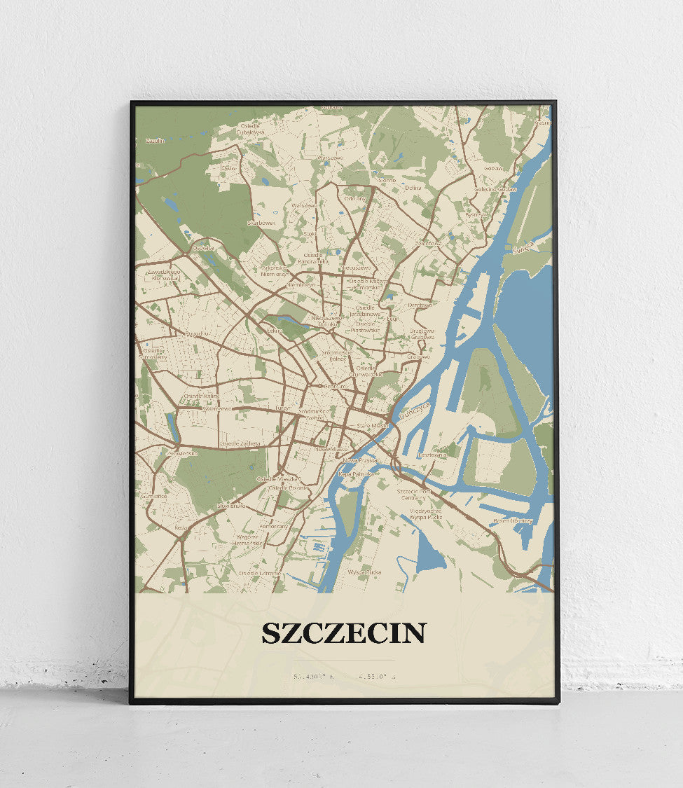 Plakat SZCZECIN - Mapa miasta