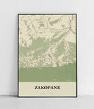 Plakat ZAKOPANE - Mapa miasta