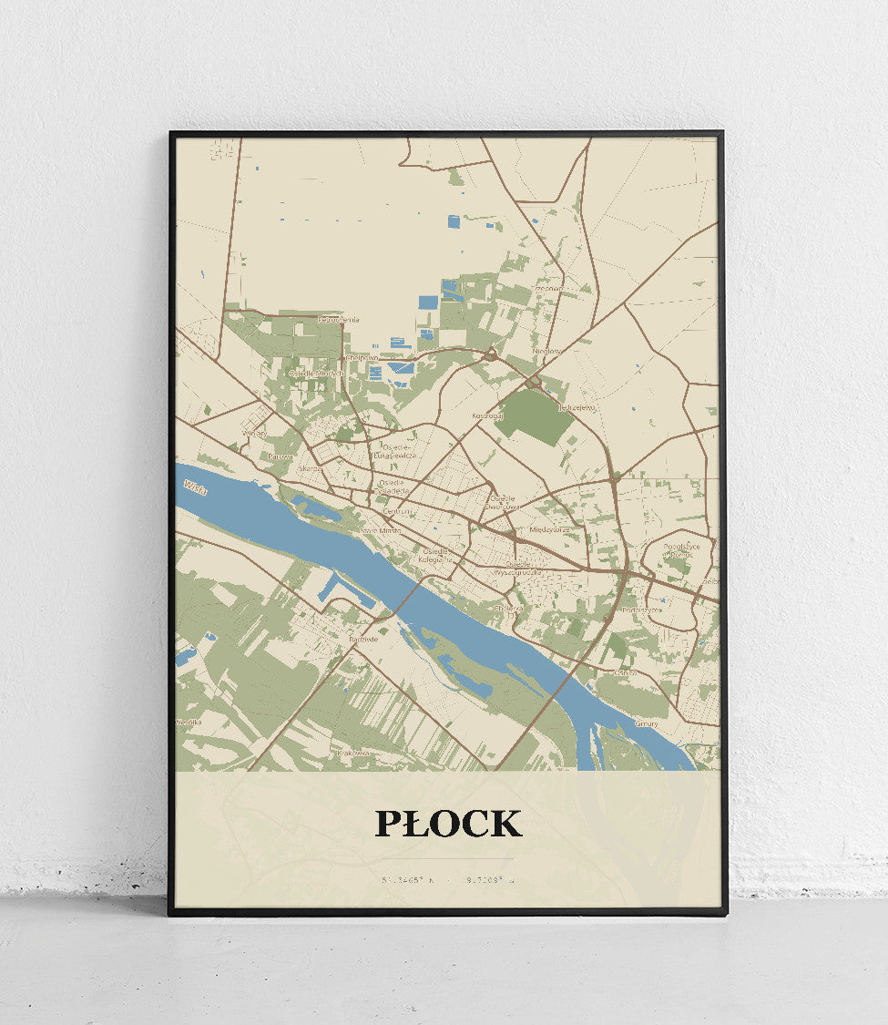 Plakat PŁOCK - Mapa miasta