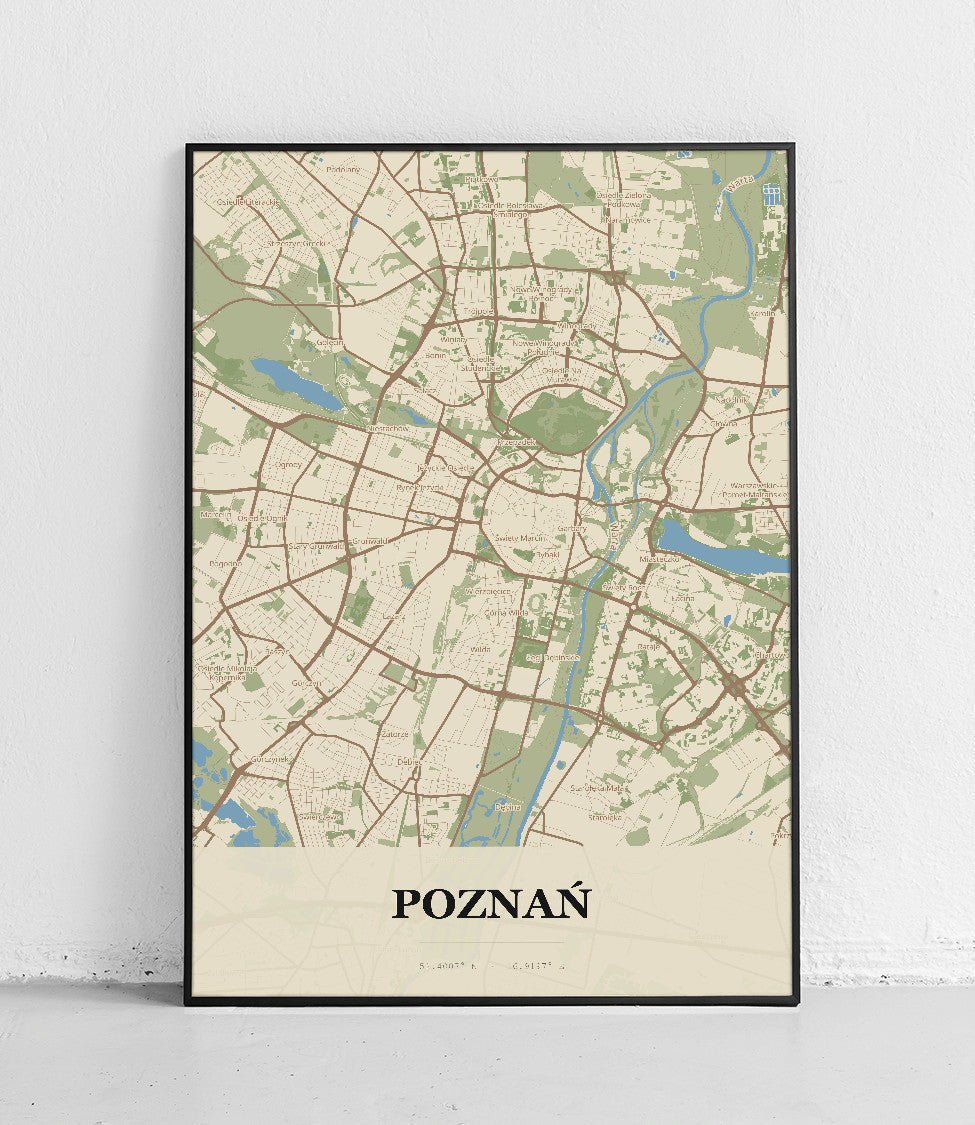 Plakat POZNAŃ - Mapa miasta