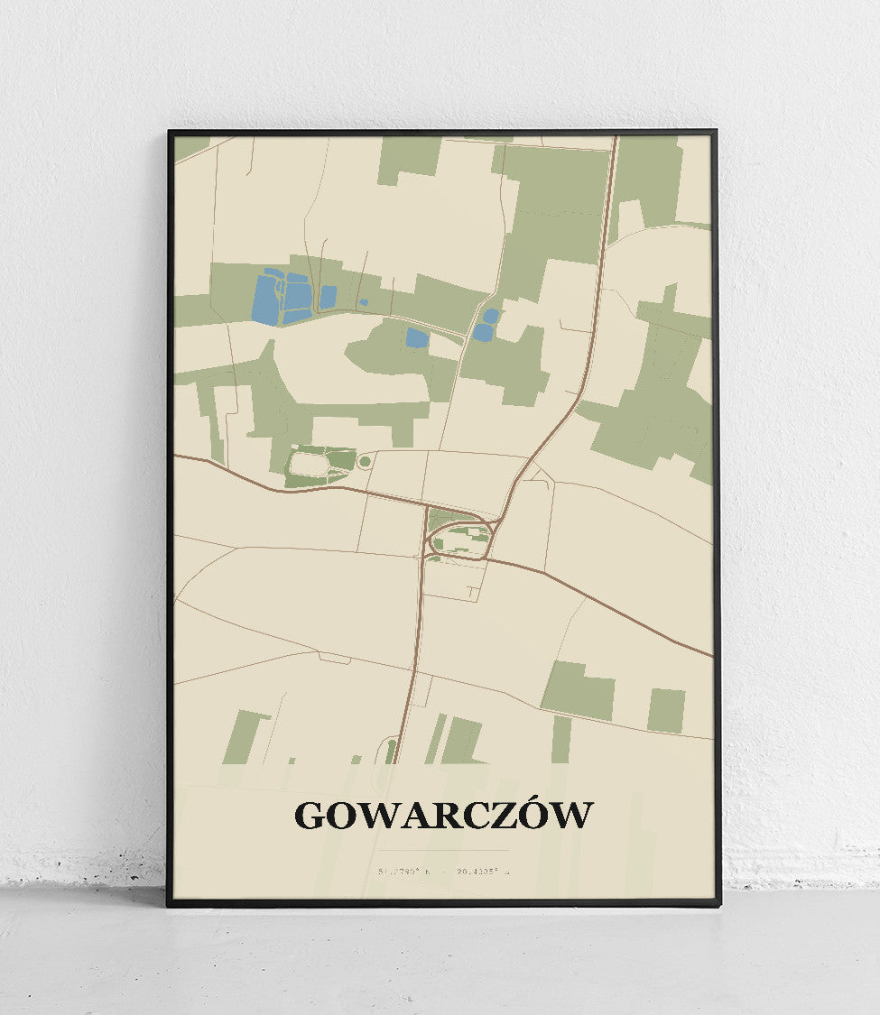 Plakat GOWARCZÓW - Mapa miasta