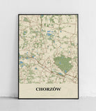 Plakat CHORZÓW - Mapa miasta