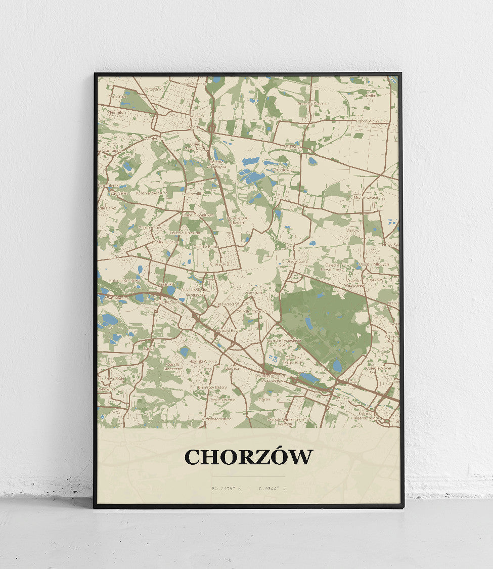 Plakat CHORZÓW - Mapa miasta