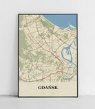 Plakat GDAŃSK - Mapa miasta