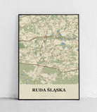 Plakat RUDA ŚLĄSKA - Mapa miasta