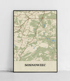 Plakat SOSNOWIEC - Mapa miasta