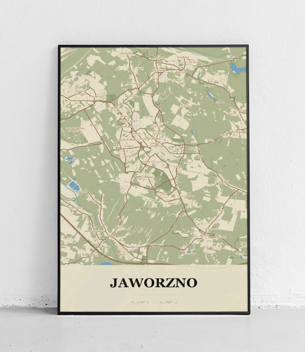 Plakat JAWORZNO - Mapa miasta