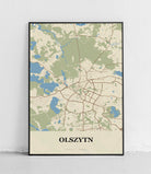 Plakat OLSZYTN - Mapa miasta