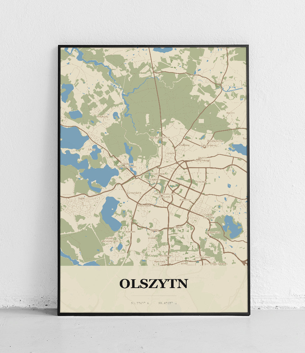 Plakat OLSZYTN - Mapa miasta