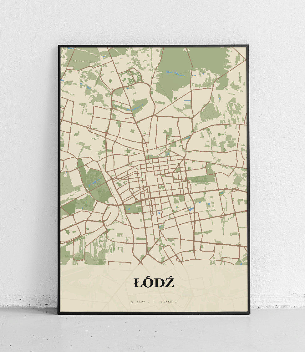 Plakat ŁÓDŹ - Mapa miasta