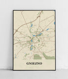 Plakat GNIEZNO - Mapa miasta