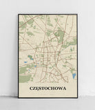 Plakat CZĘSTOCHOWA - Mapa miasta