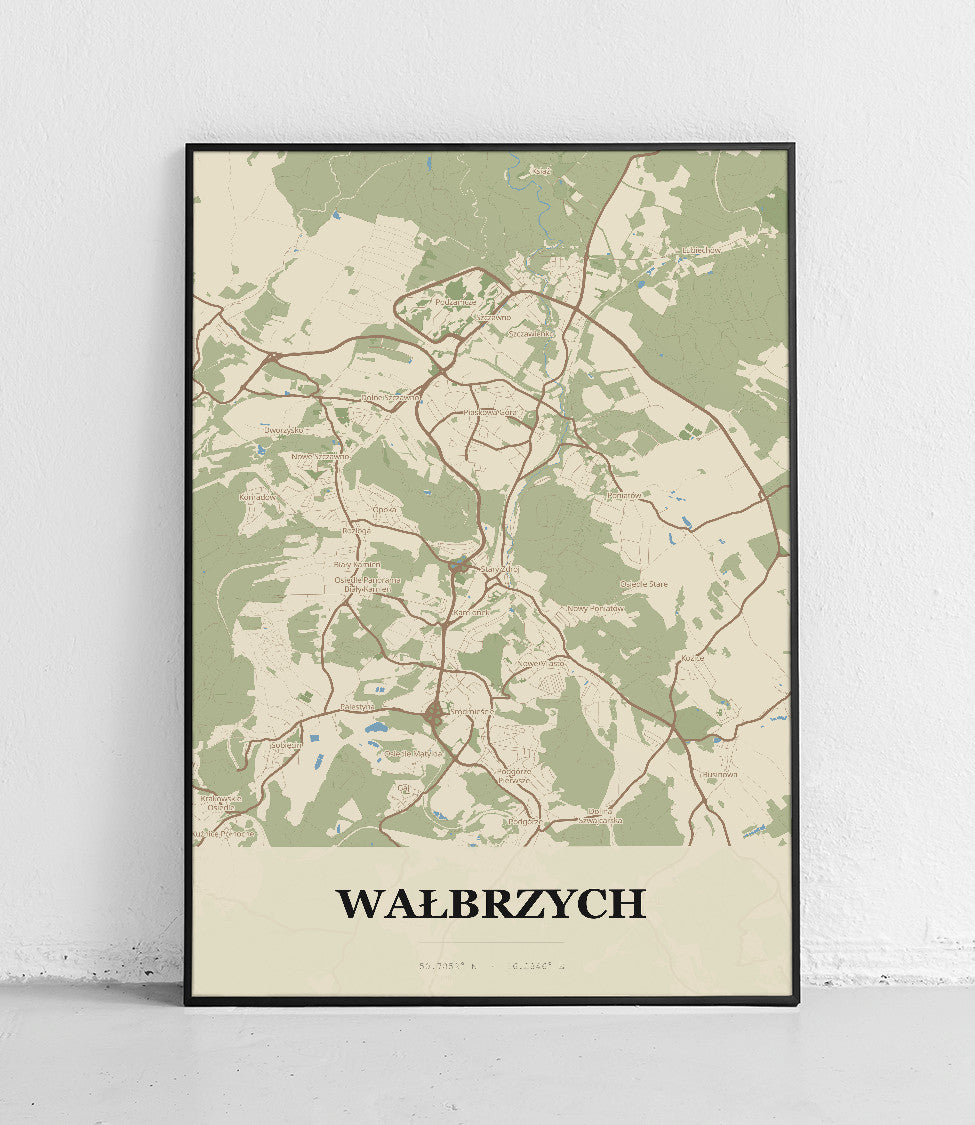 Plakat WAŁBRZYCH - Mapa miasta