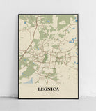 Plakat LEGNICA - Mapa miasta