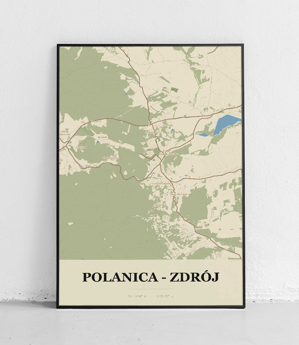 Plakat POLANICA - ZDRÓJ - Mapa miasta