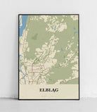 Plakat ELBLĄG - Mapa miasta