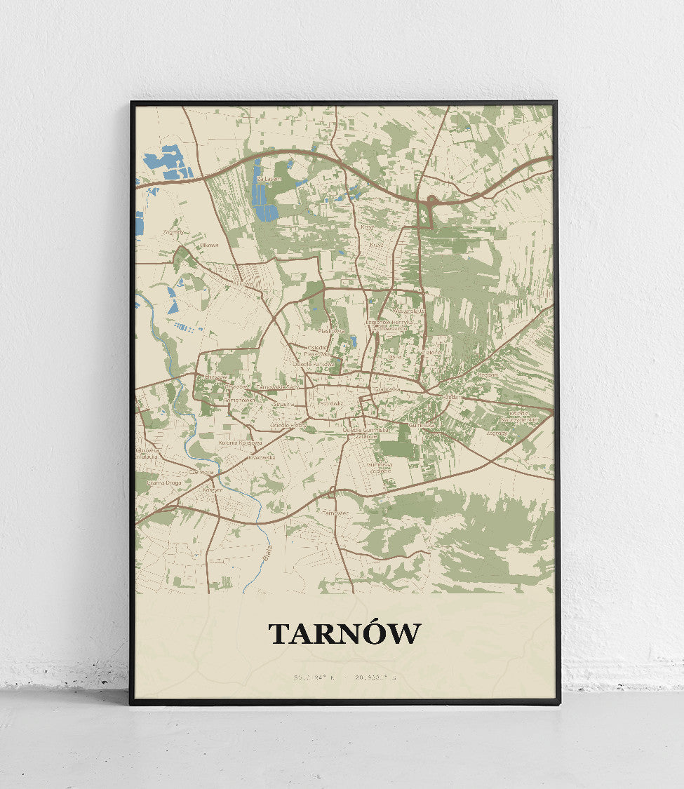 Plakat TARNÓW - Mapa miasta