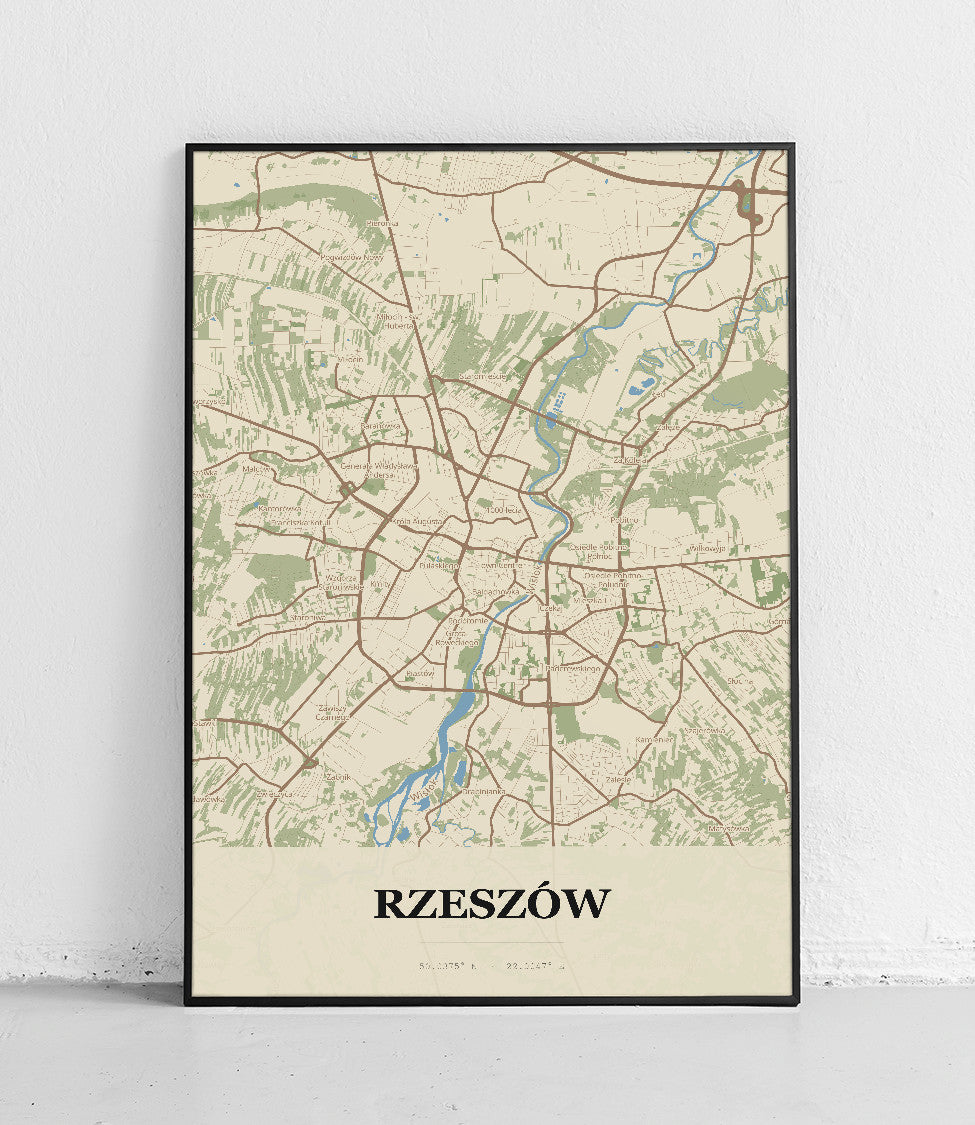 Plakat RZESZÓW - Mapa miasta