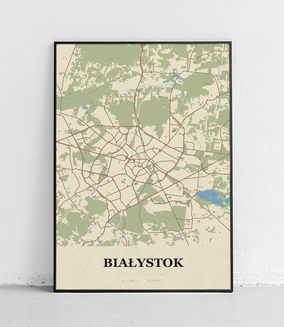 Plakat BIAŁYSTOK - Mapa miasta