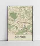 Plakat KATOWICE - Mapa miasta