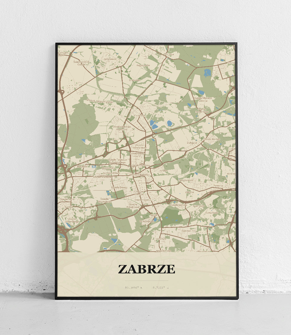 Plakat ZABRZE - Mapa miasta