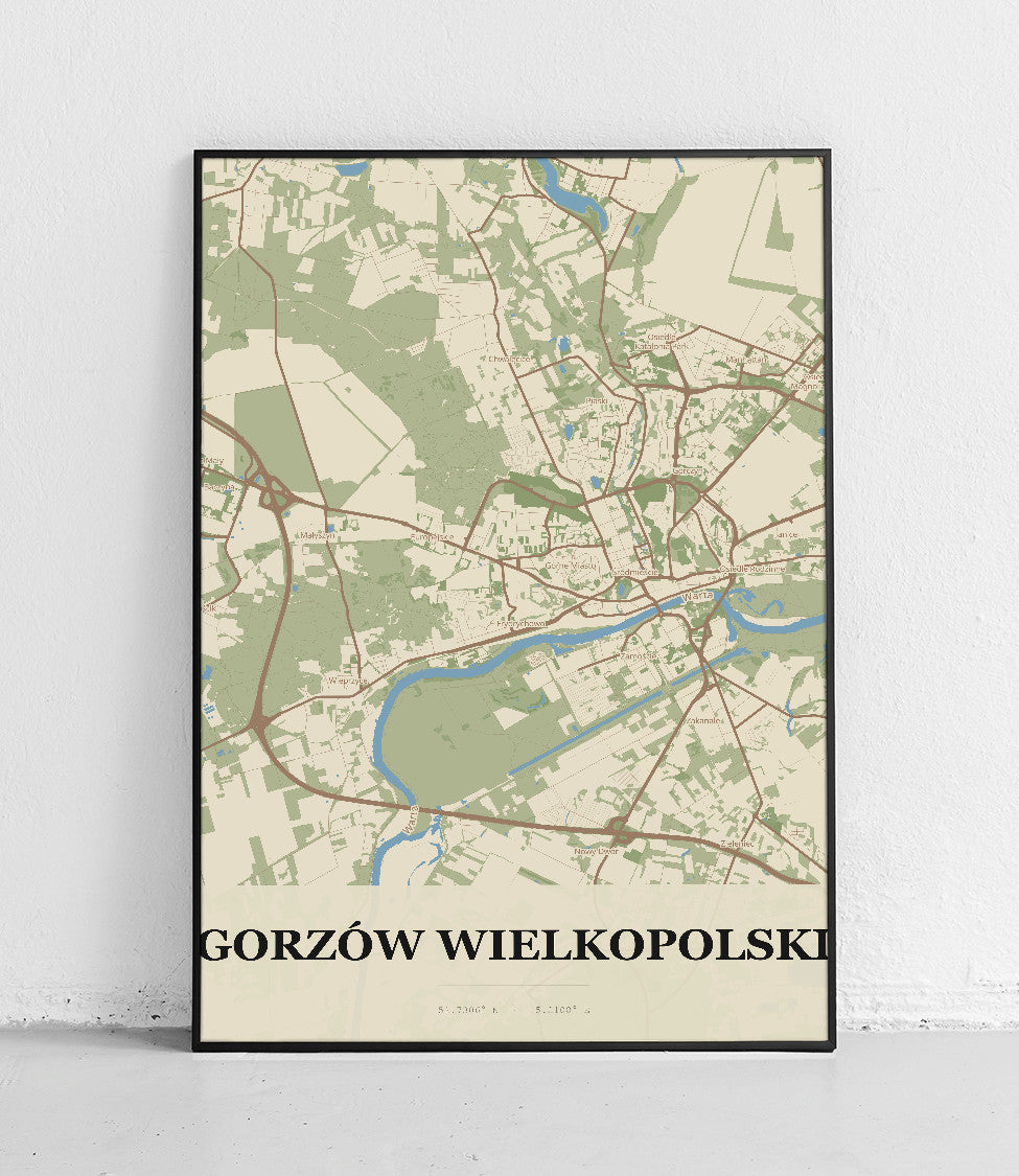 Plakat GORZÓW WIELKOPOLSKI - Mapa miasta