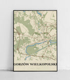 Plakat GORZÓW WIELKOPOLSKI - Mapa miasta