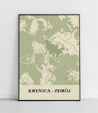 Plakat KRYNICA - ZDRÓJ - Mapa miasta