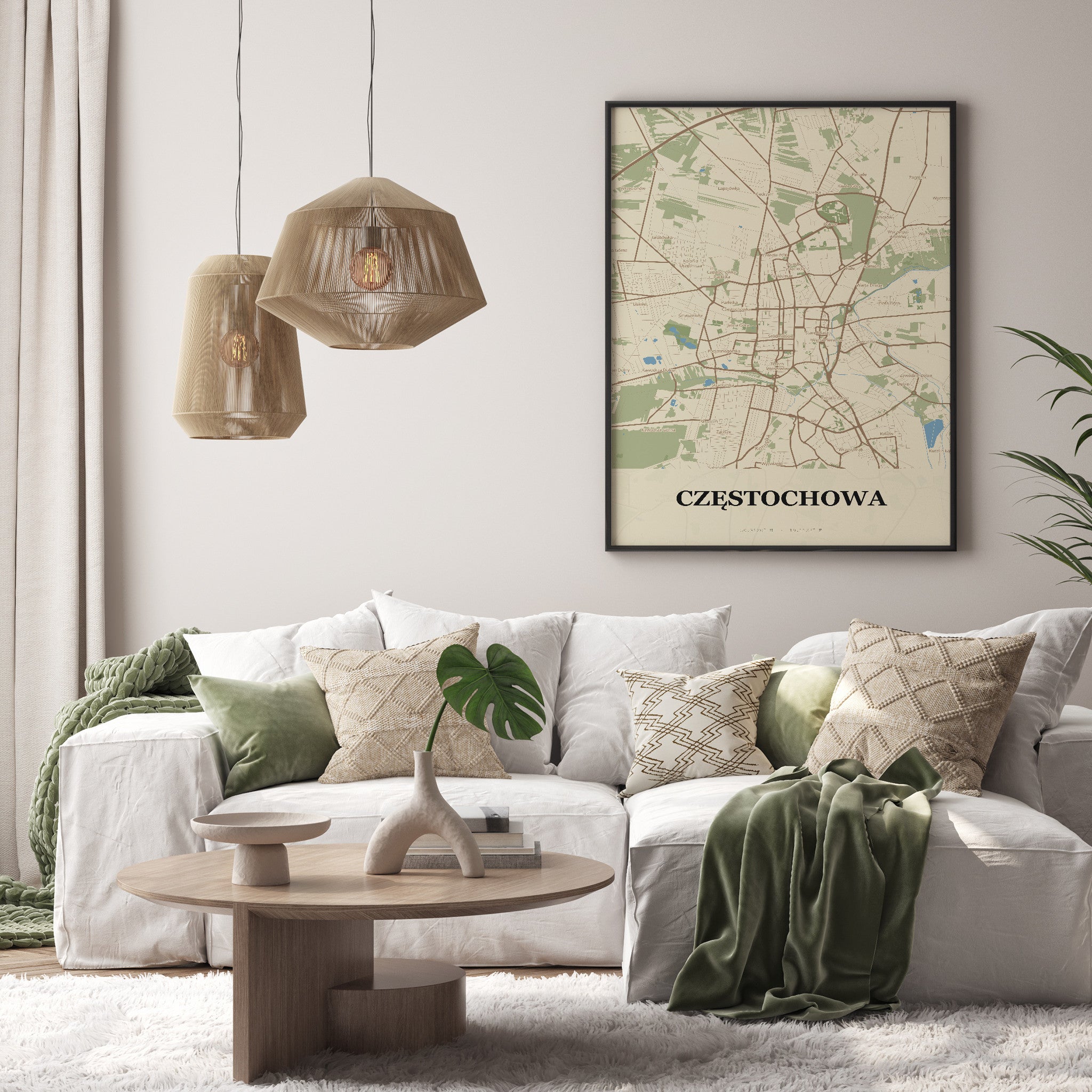 Plakat CZĘSTOCHOWA - Mapa miasta