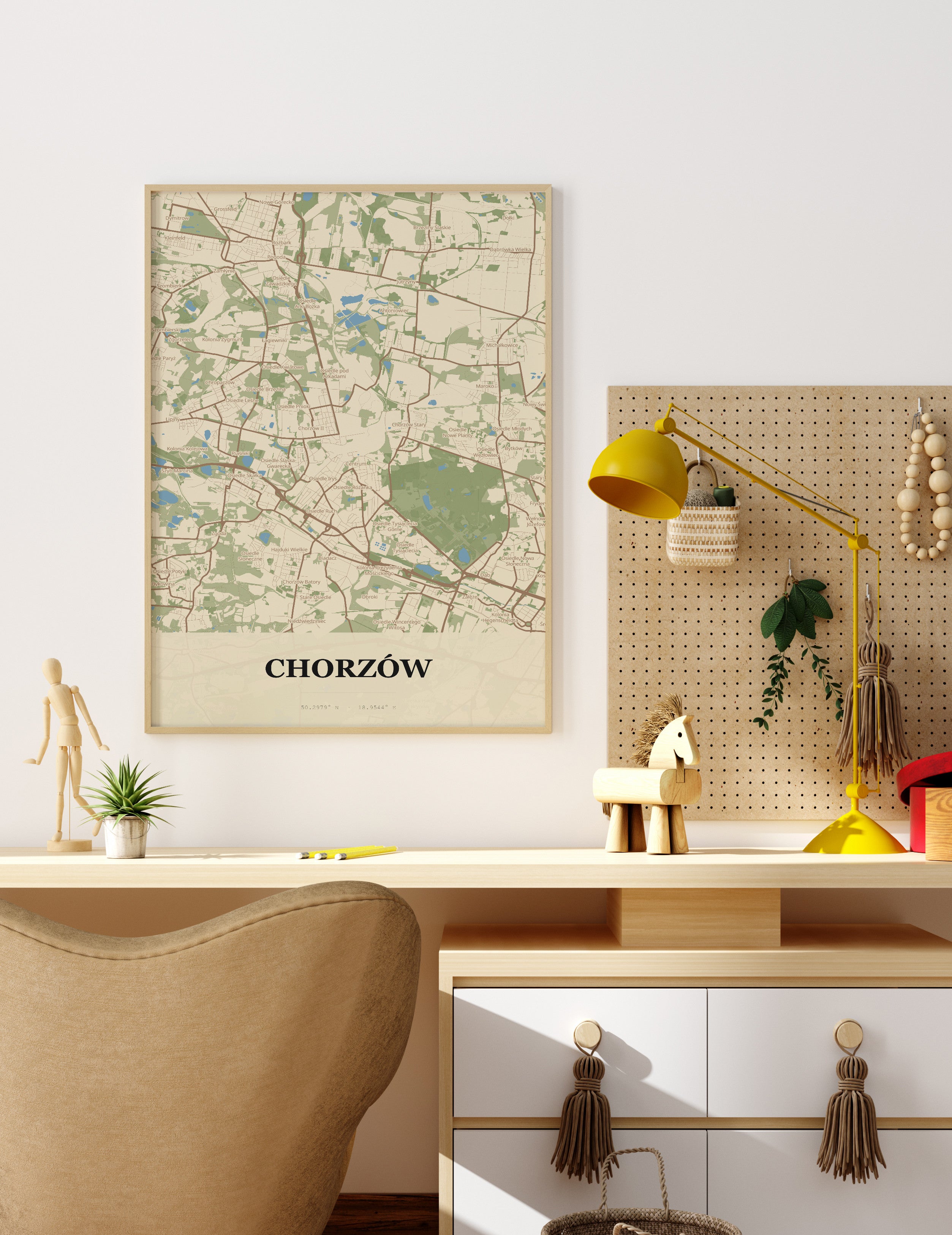 Plakat CHORZÓW - Mapa miasta