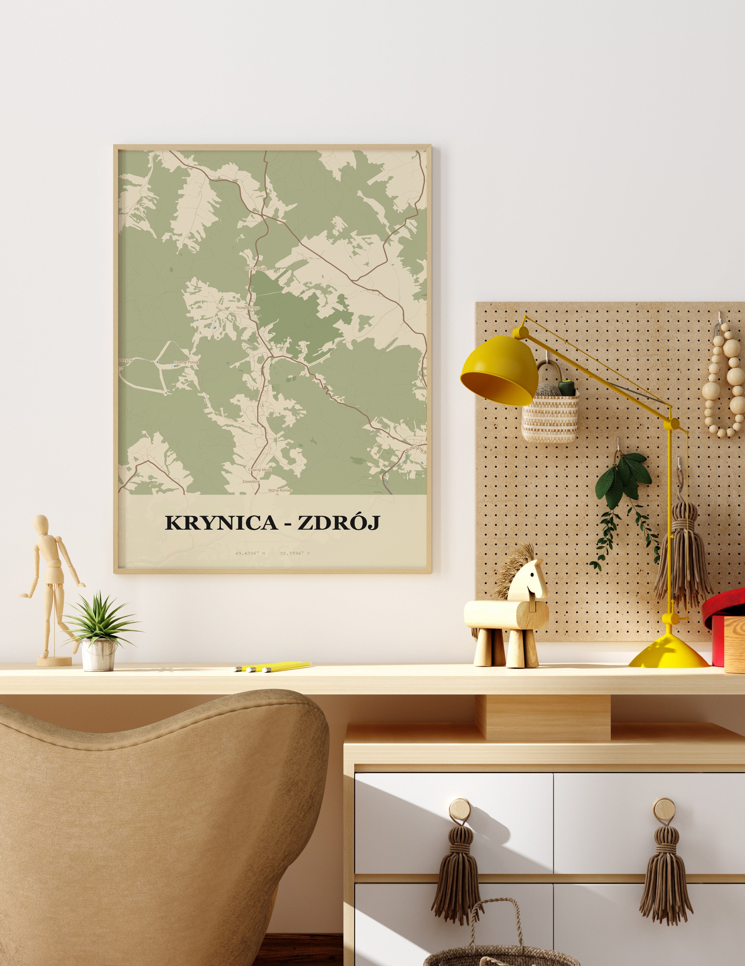 Plakat KRYNICA - ZDRÓJ - Mapa miasta