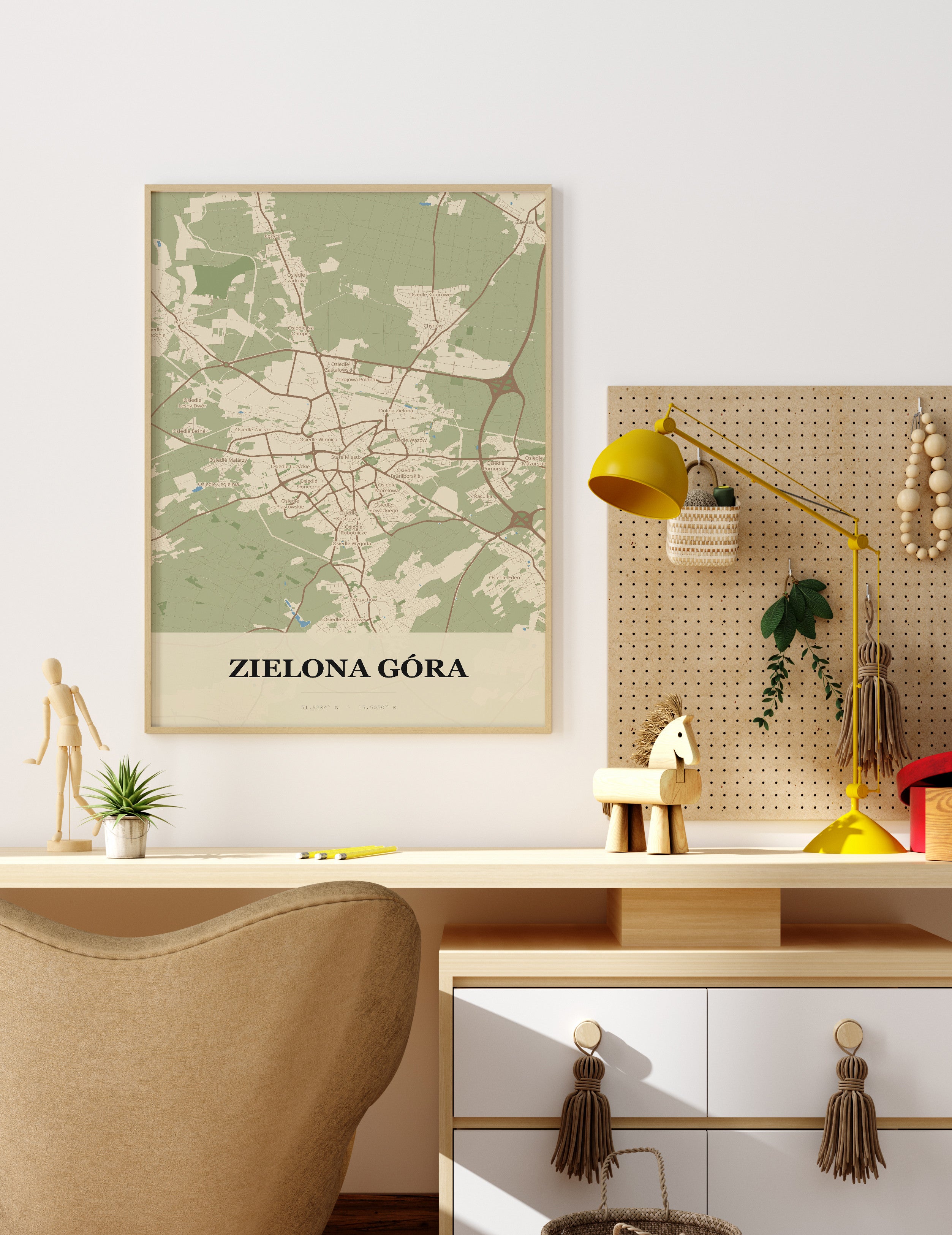 Plakat ZIELONA GÓRA - Mapa miasta