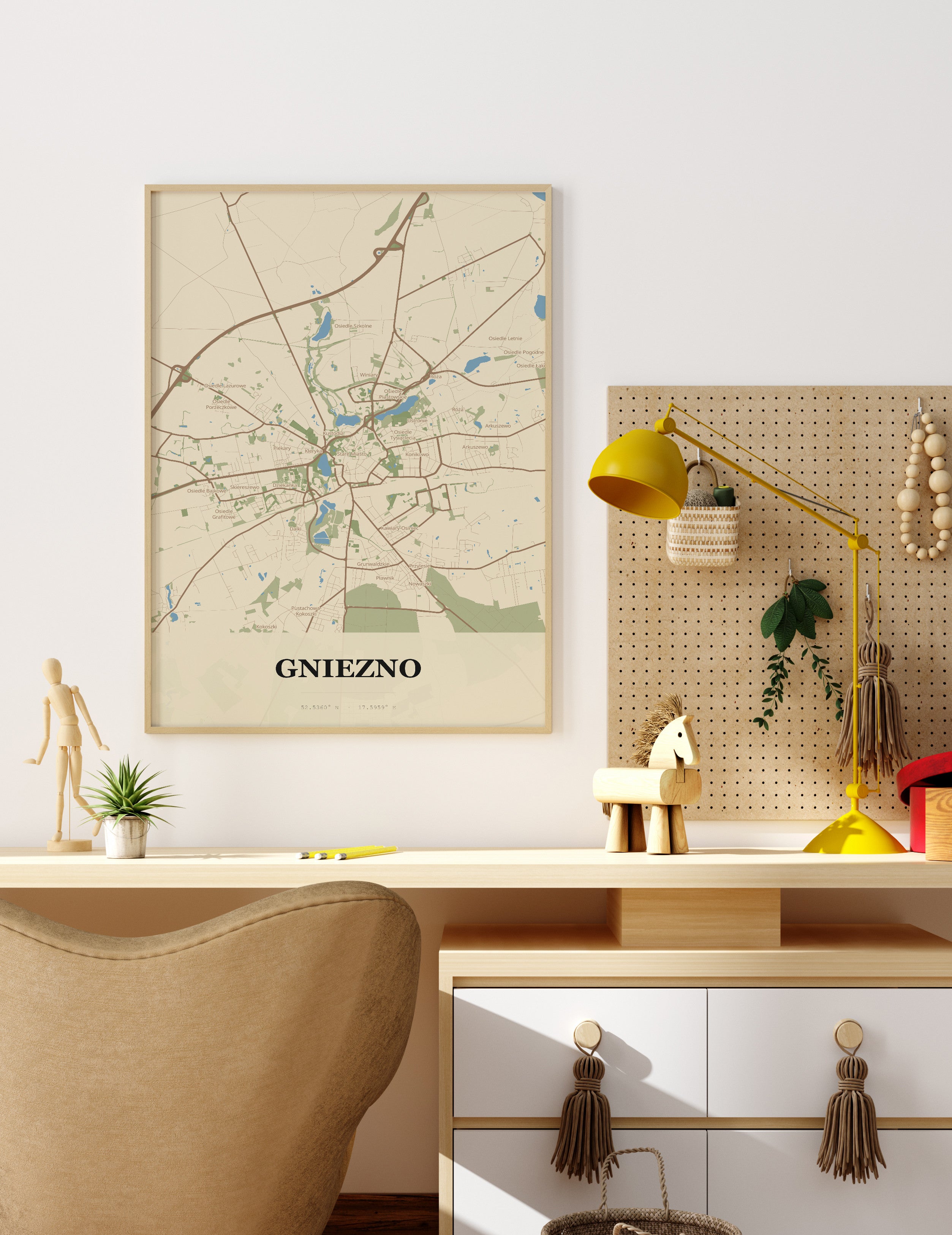 Plakat GNIEZNO - Mapa miasta