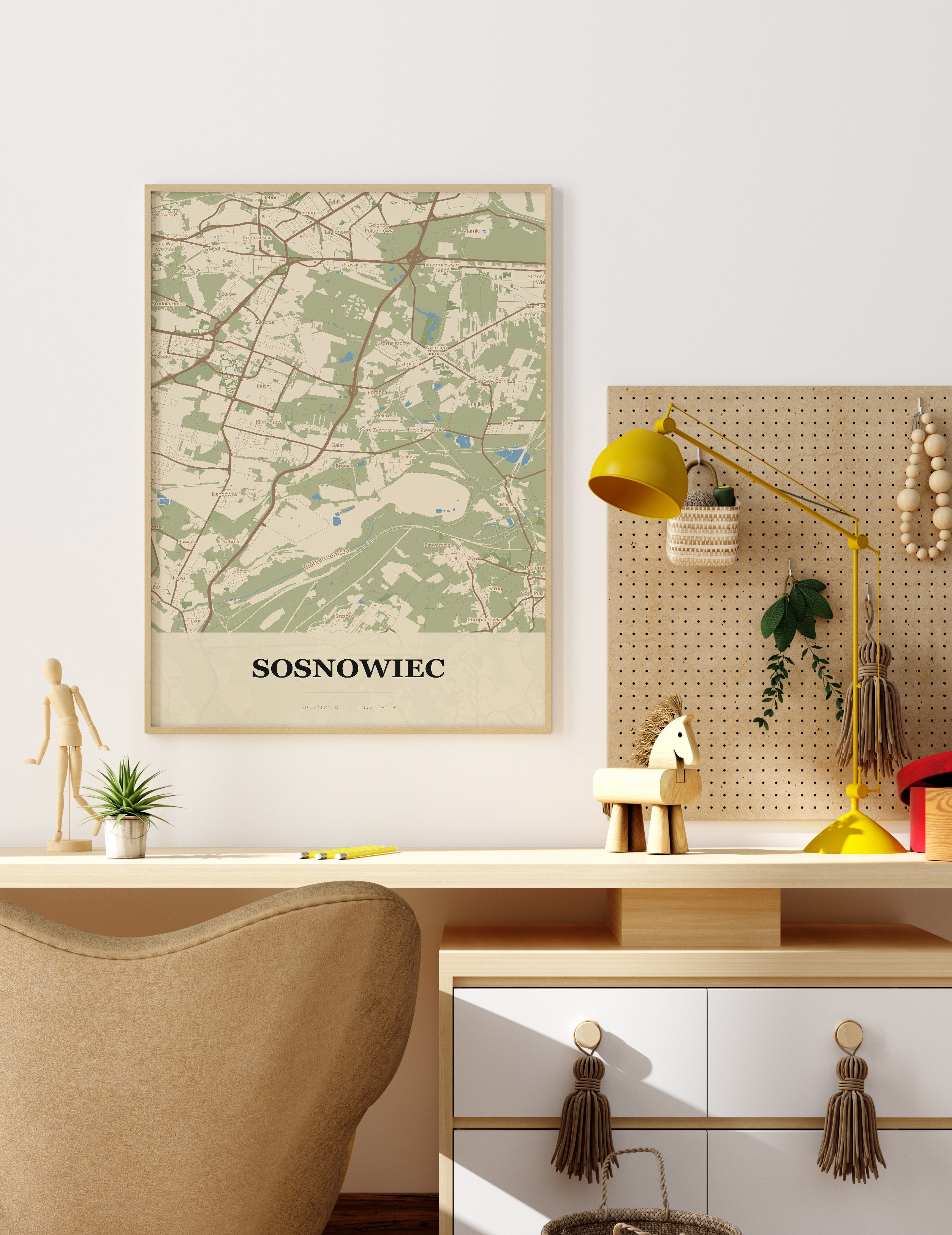 Plakat SOSNOWIEC - Mapa miasta