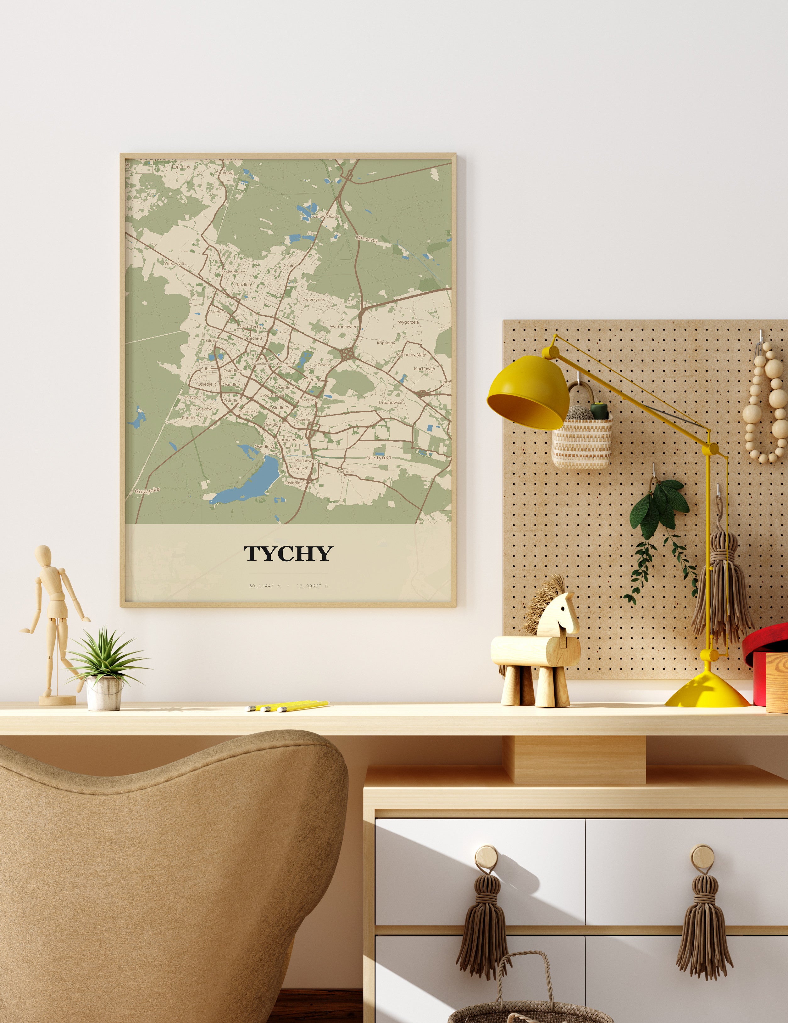 Plakat TYCHY - Mapa miasta