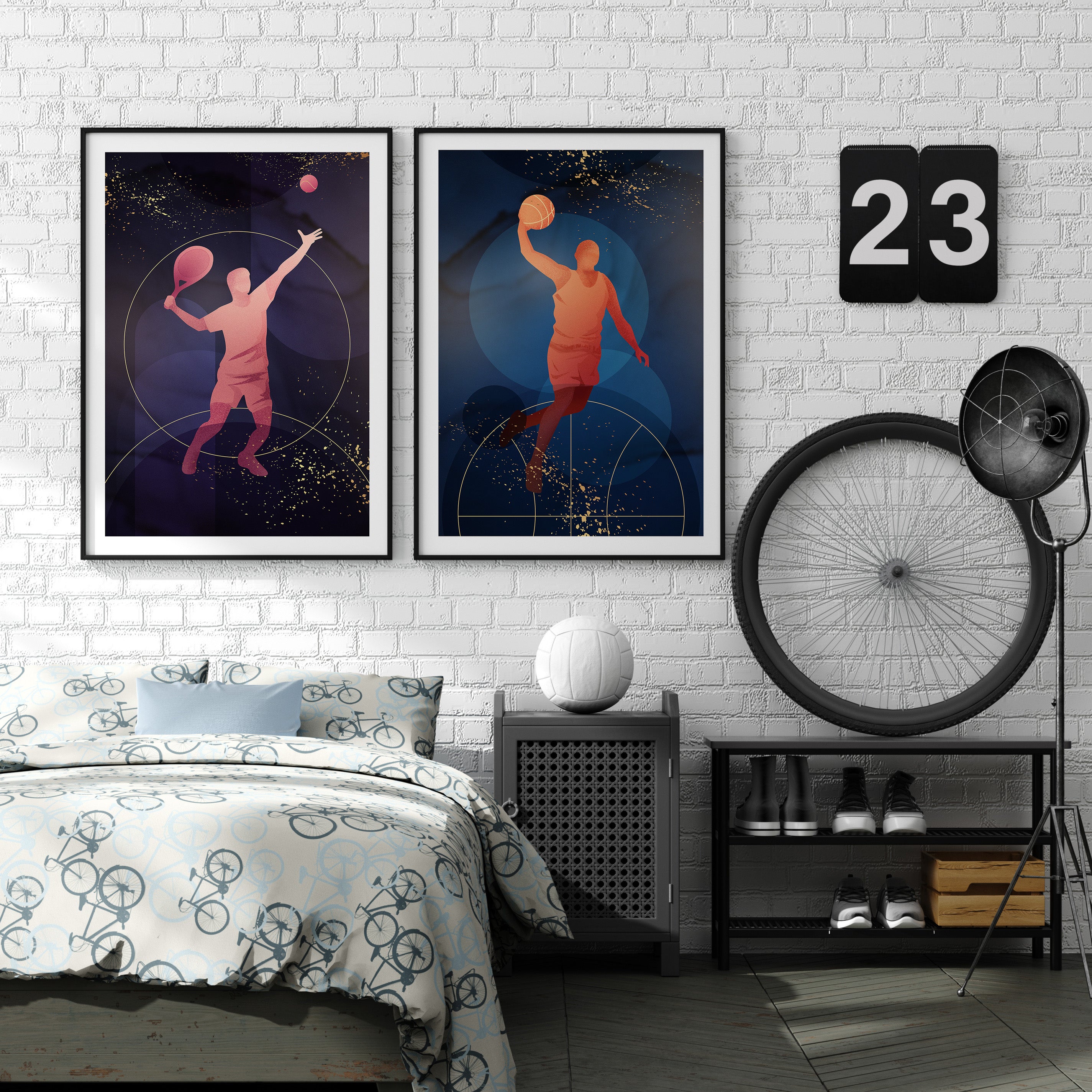 Zestaw plakatów Koszykówka męska i tenis