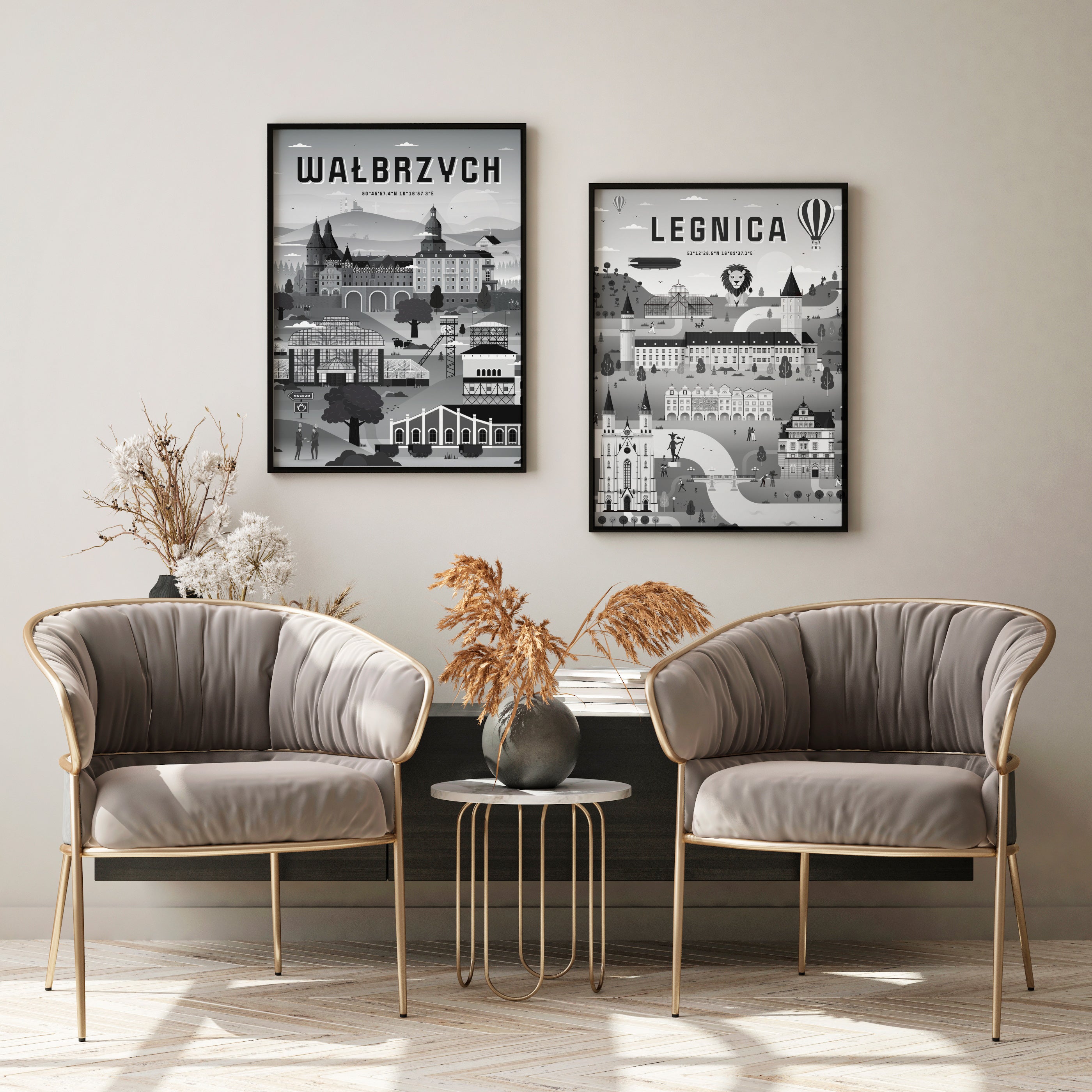 Zestaw plakatów Legnica i Wałbrzych