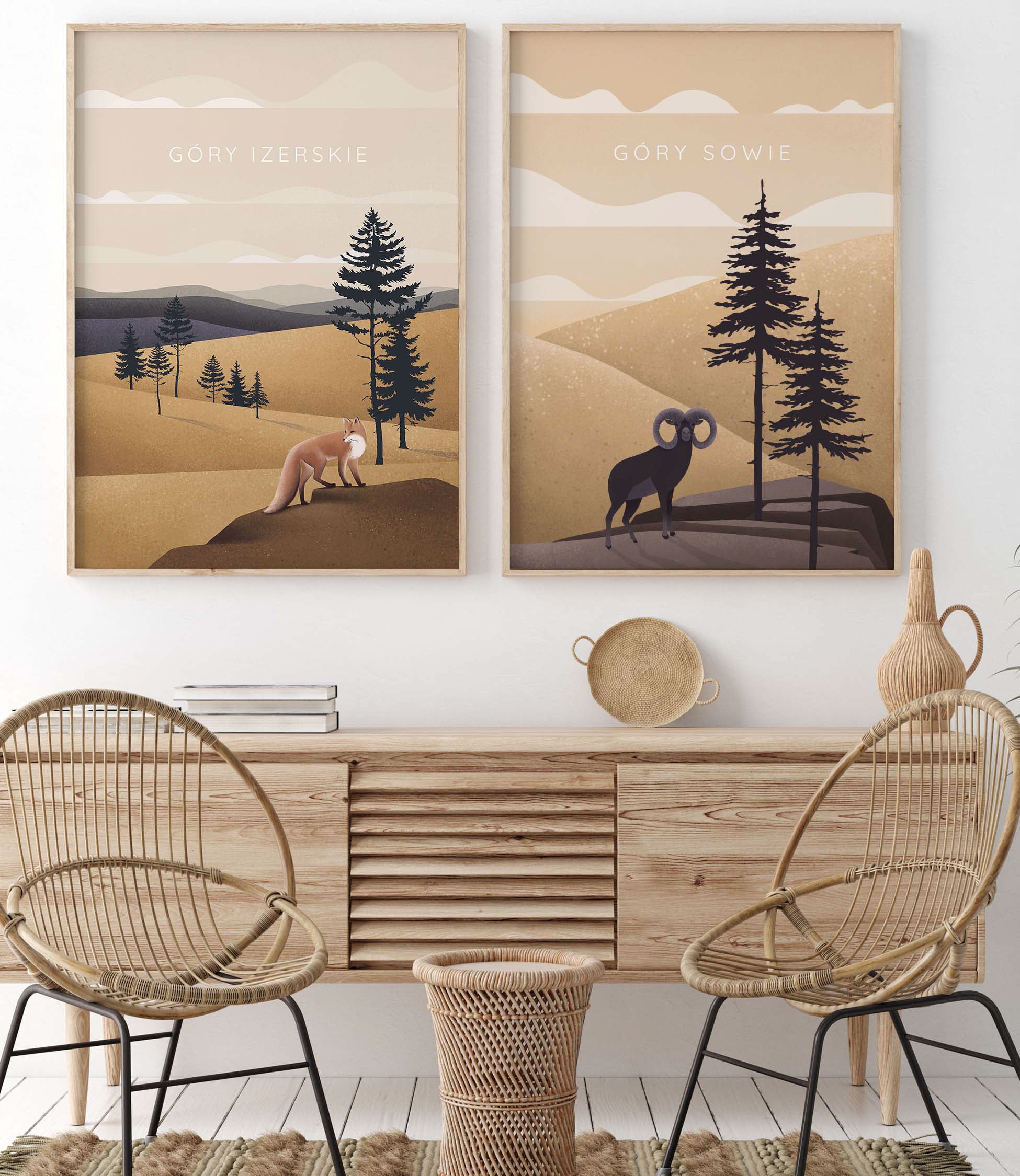Zestaw plakatów Góry Izerskie i Góry Sowie