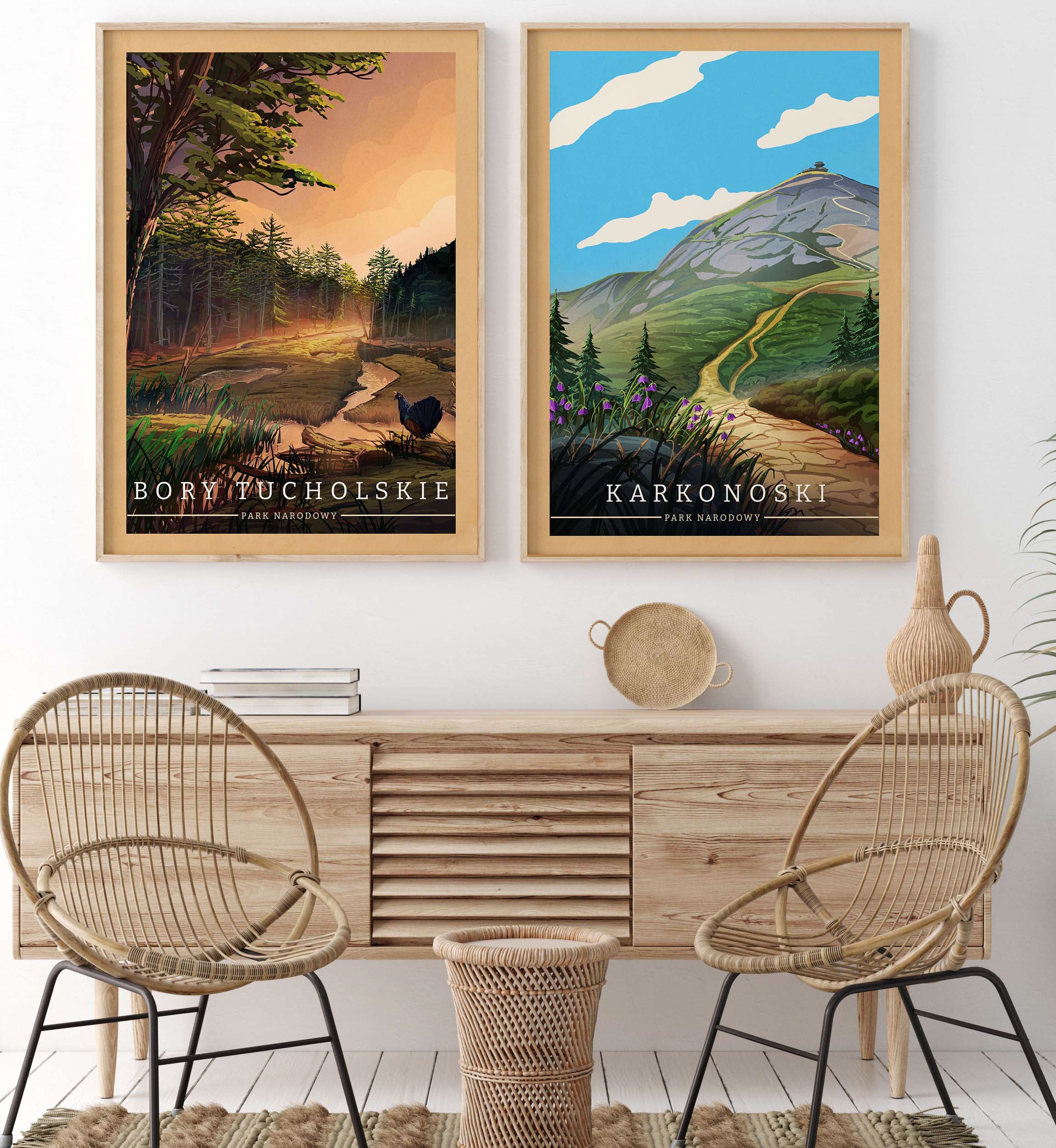 Zestaw plakatów Bory Tucholskie i Karkonoski Park Narodowy