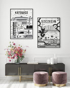 Zestaw plakatów Szczecin i Katowice