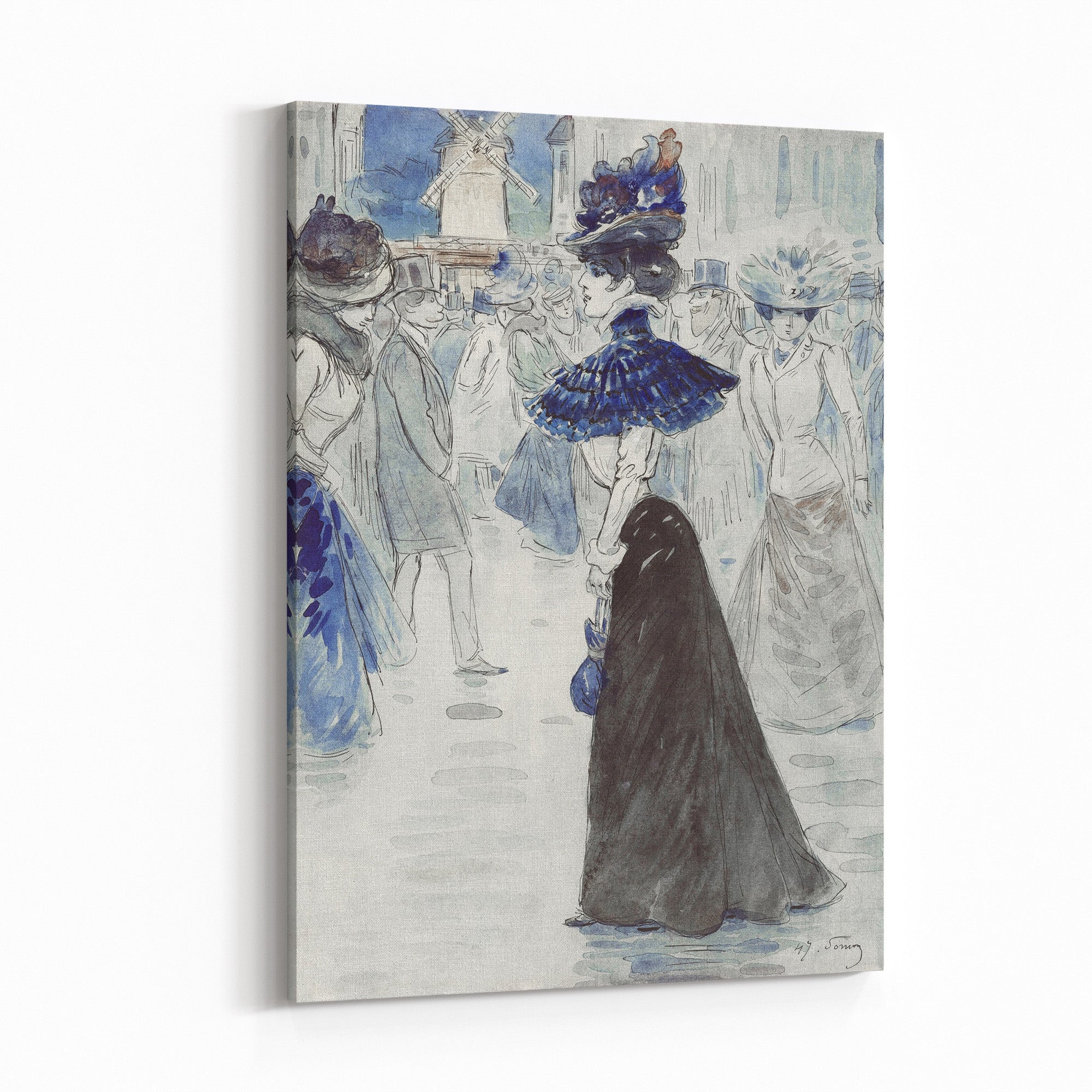 Obraz na płótnie "Spacerowicze przed Moulin Rouge" - Henry Somm - image-from-rawpixel-id-3107960-jpeg_Obraz na plotnie.jpg