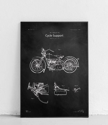 Harley motorcycle - poster