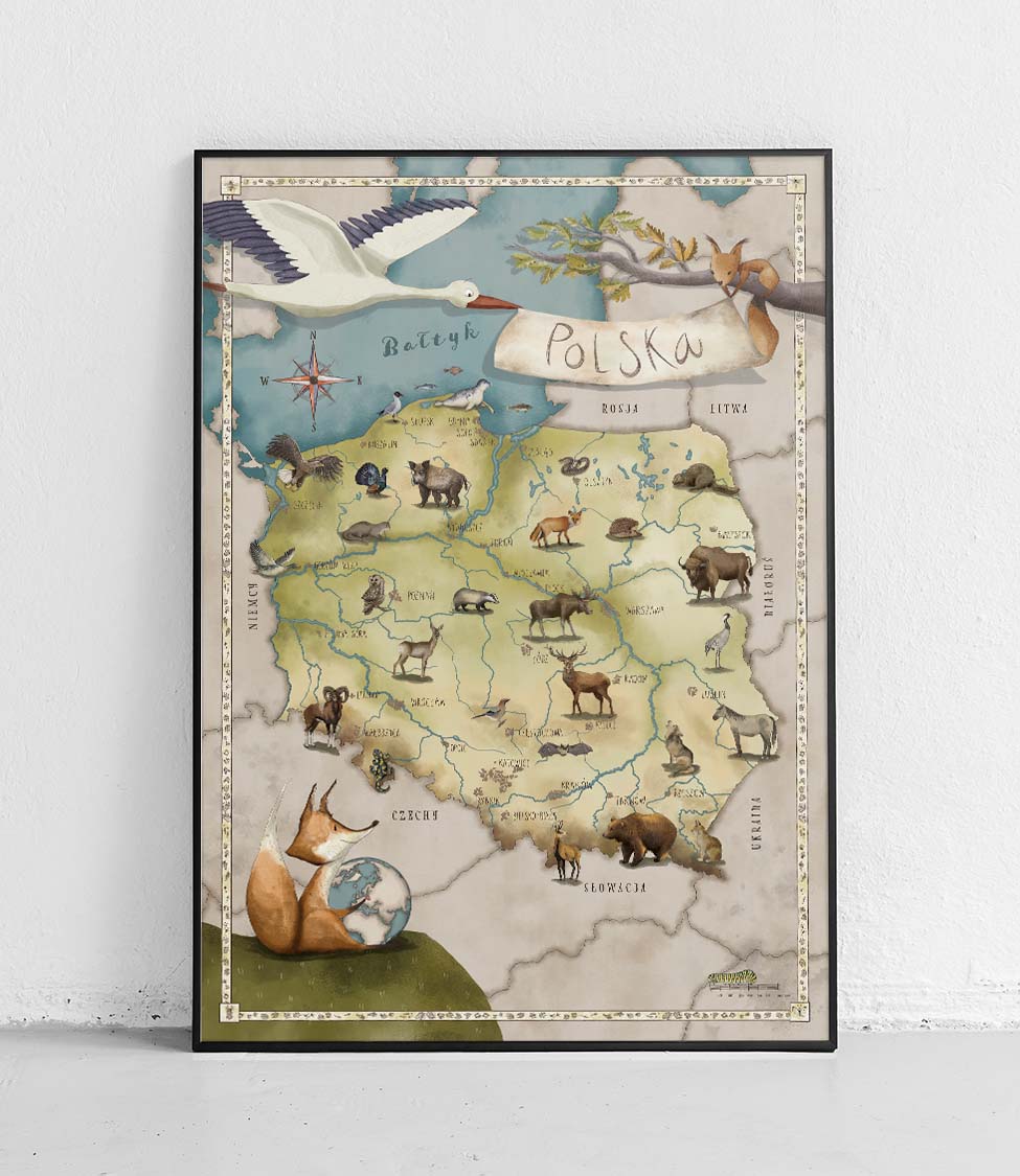 Map Of Poland For Children A Poster For The Youngest 30 X 40 Cm   Eng Pl Map Of Poland For Children A Poster For The Youngest 25349 1 