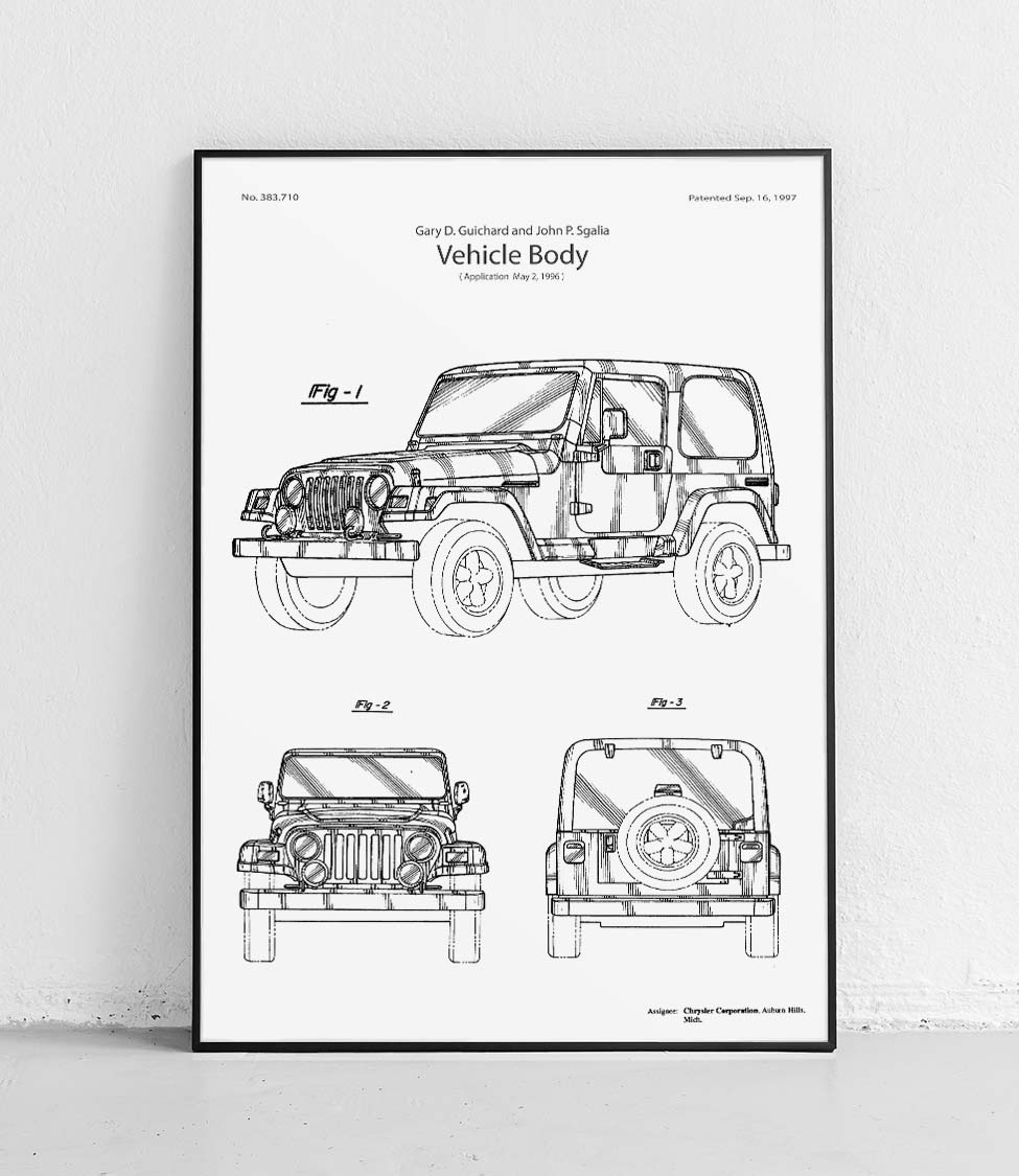 Off-road car - poster Papyrus \ 50 x 70 cm \ Smooth matte | Patents ...