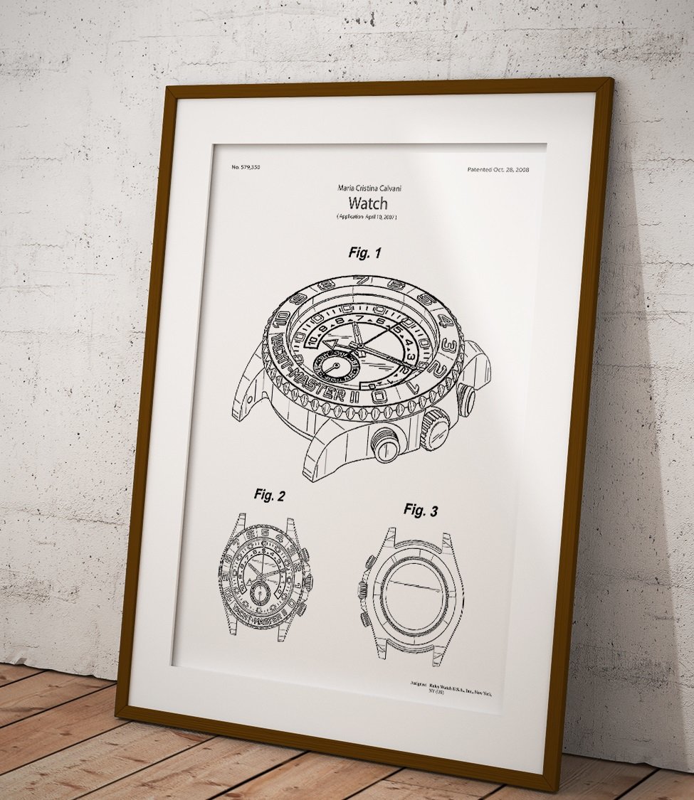 Rolex watch poster Blackboard 61 x 91 cm Fine Art Patents