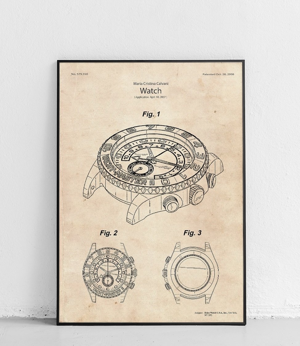 Rolex watch poster Blackboard 61 x 91 cm Fine Art Patents