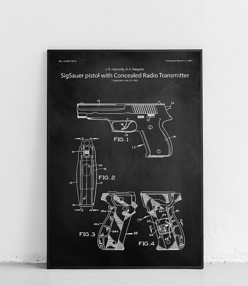 Sig-sauer P226 Pistol - Poster Papyrus \ 30 X 40 Cm \ Smooth Matte 