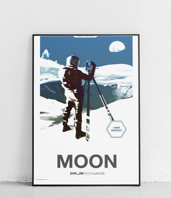 Lunar Architect - poster - 21cm x 30cm, Smooth mat
