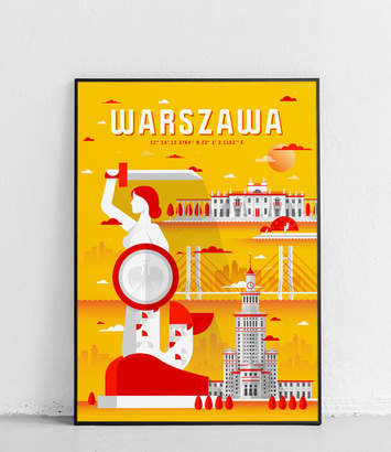 Warszawa - Plakat Miasta - żółty